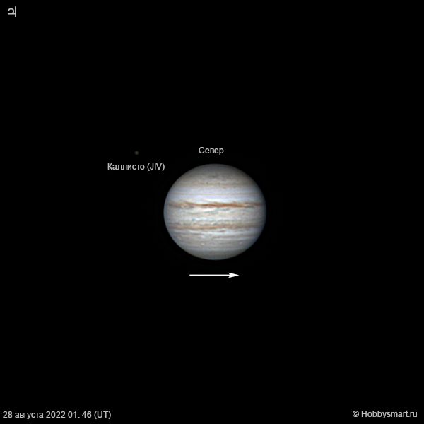 Юпитер 28 августа 2022